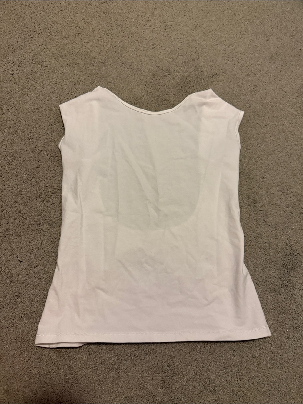 TNA White Scoop Neck Back Cap-Sleeve Tank